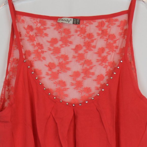 Trendy Size 40 Coral Drawstring Waist Dress - Picture 16 of 16